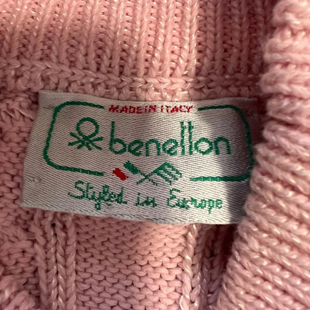 Vintage United Colors Benetton Cable Knit Mock Neck Sweater Vest - Picture 5 of 6